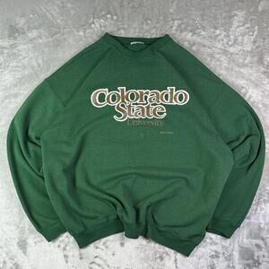 Vintage 90s Colorado State Green Pullover Sweatshirt Mens Size XL B9ag